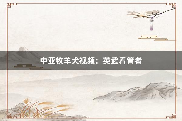 中亚牧羊犬视频：英武看管者